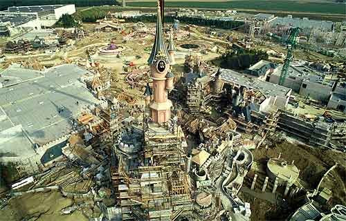 Euro Disneyland construction site in late Fall/early Winter 1991