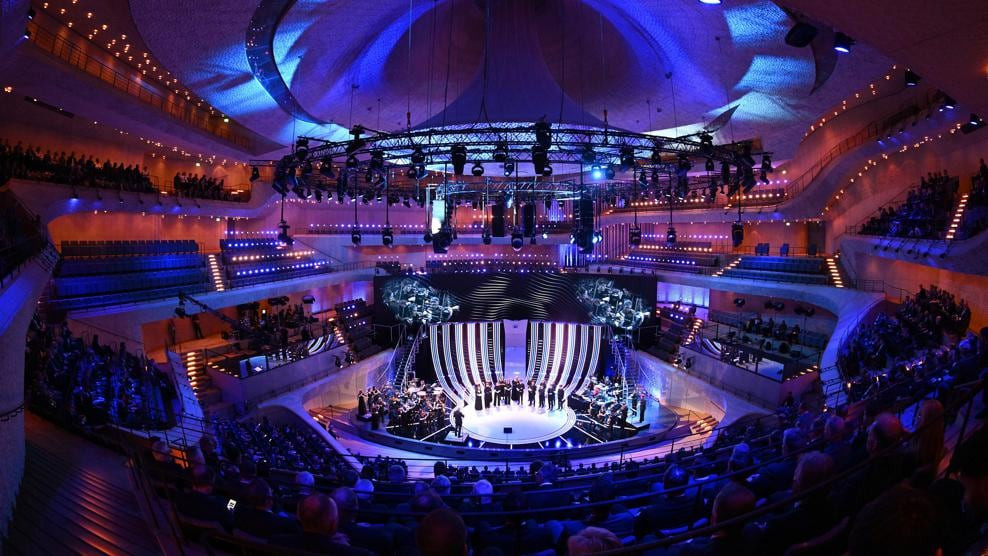 Elbphilharmonie during the Euro 2024 draw ceremony