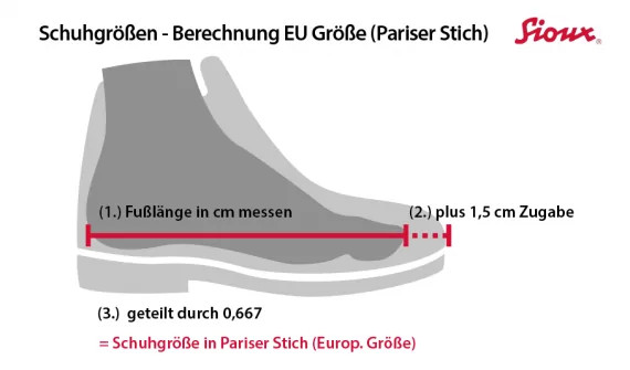 Alt: Chart comparing European shoe sizes to foot length in centimeters.