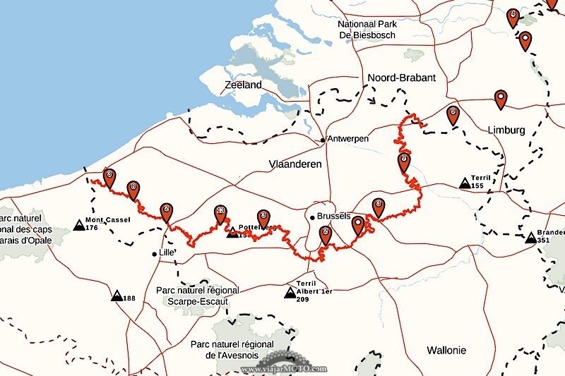 Motorcyclists preparing to embark on the Trans Euro Trail Belgium, showcasing adventure touring bikes and gear.
