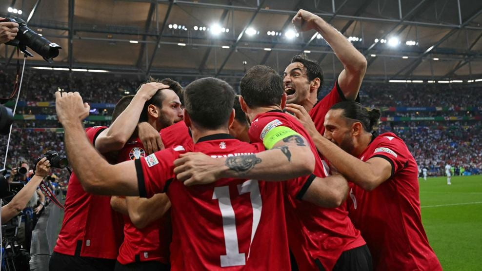 Georgia celebrate in Gelsenkirchen