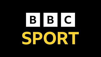 BBC Sport logo - BBC is written in black on white blocks. Sport is written in yellow.
