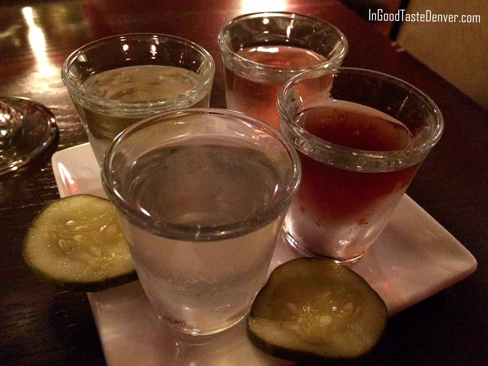 Fragrant and clear infused vodkas, including dill and horseradish
